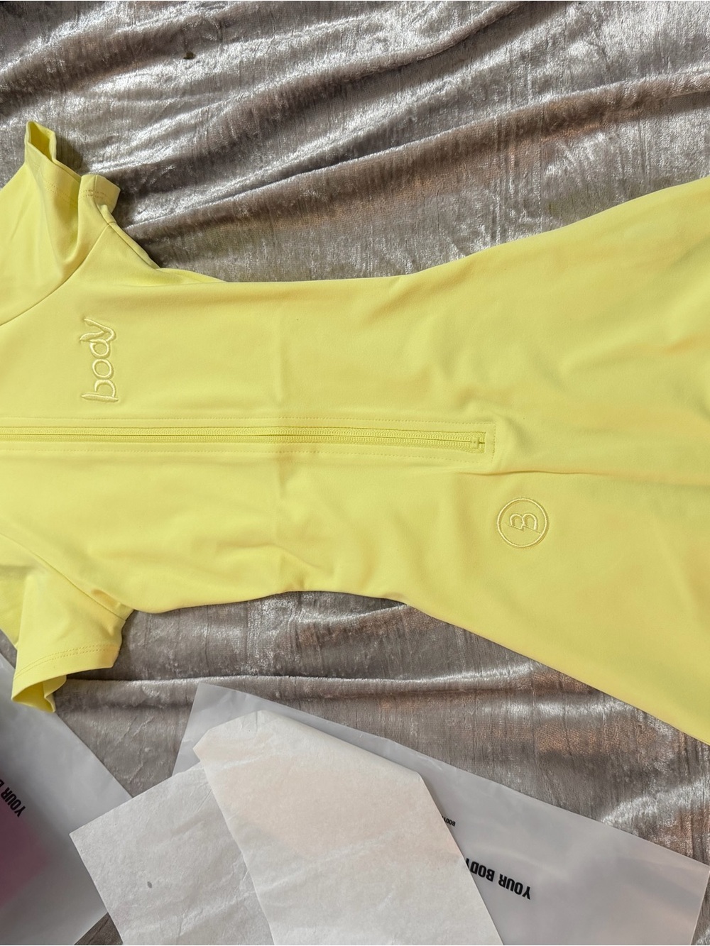 Body Zip-Front Yellow Women's Jumpsuit